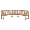 vidaXL Hj&oslash;rnebenk for hage 185x185x90 cm heltre teak