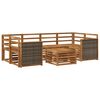 vidaXL Utend&oslash;rs sofa-sett 7 pcs Naturlig Solid akasietre