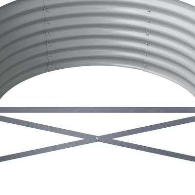 vidaXL Høybed pulverlakkert stål 512x80x36 cm grå