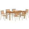 vidaXL Hage Spisegruppe 7 pcs Beige Solid akasietre