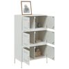 vidaXL Highboard hvit 68x39x113 cm stål