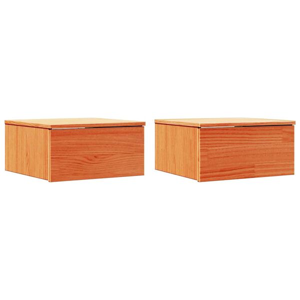 vidaXL Nattbord 2 pcs Vokset Brun 37 x 35 x 18,5 cm Heltre furu