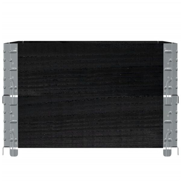 vidaXL Pallekarmer 2 stk svart 80x60 cm heltre furu