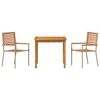 vidaXL Hage Spisegruppe 3 pcs Beige Poly rattan