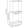 vidaXL Tubular Shelf med lagring Hvit 43 x 27 x 90 cm Aluminium