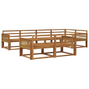 vidaXL Utend&oslash;rs sofa-sett 7 pcs Naturlig Solid akasietre