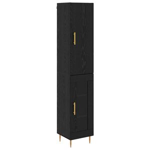 vidaXL H&oslash;yskap 2 stk. Svart Eik 34,5 x 34 x 180 cm Konstruert tre
