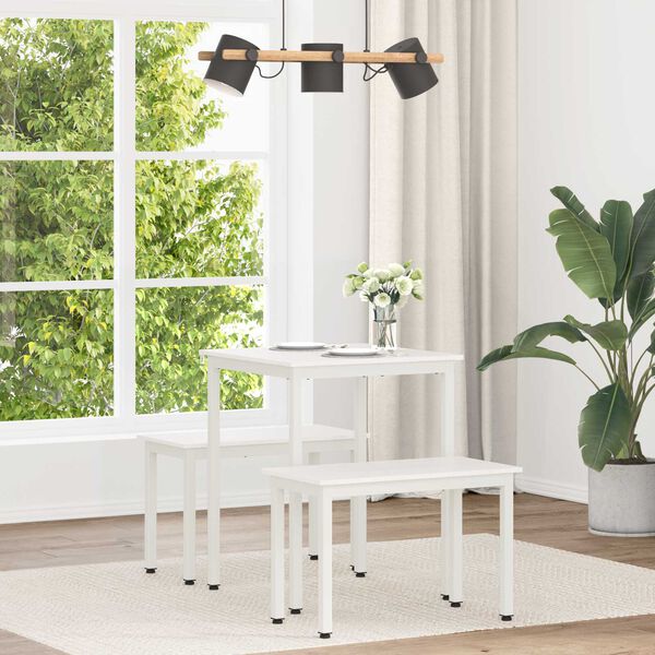 vidaXL Spisebord Hvit 60 x 60 x 75 cm Massiv furu