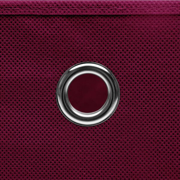 vidaXL Oppbevaringsbokser 4 stk uvevd stoff 28x28x28 cm mørkerød