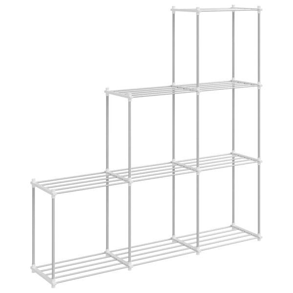 vidaXL Tubular Shelf med lagring Hvit 129 x 27 x 132 cm Aluminium