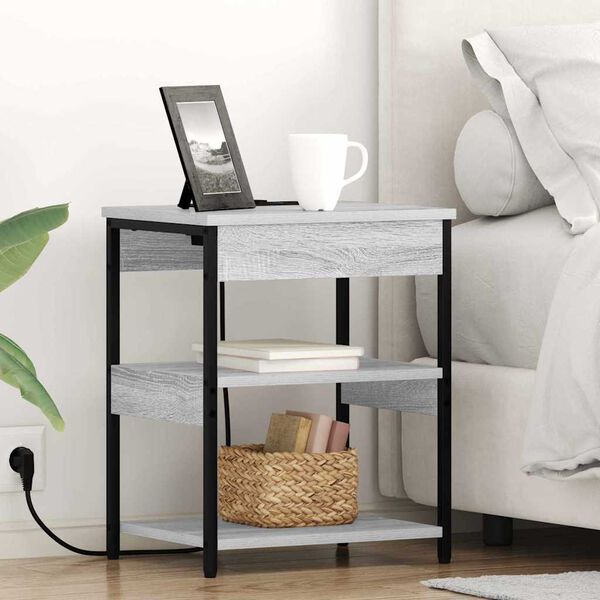 vidaXL Nattbordskap Gr&aring; Sonoma 41 x 31 x 51 cm Konstruert tre