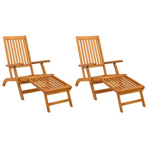 vidaXL Reclining og sammenleggbare solsenger 2 stk. Solid akasietre