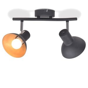 vidaXL Taklampe for 2 p&aelig;rer E27 svart and gull
