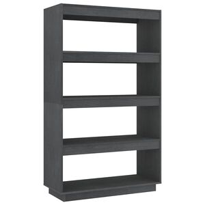 vidaXL Bokhylle/romdeler gr&aring; 80x35x135 cm heltre furu