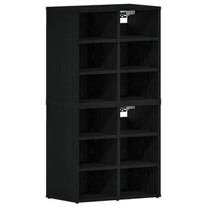 vidaXL Sko Skap 2 stk. 52 x 30 x 50,5 cm Konstruert tre Svart eik