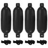 vidaXL B&aring;tfender 4 stk svart &Oslash; 16x58 cm PVC
