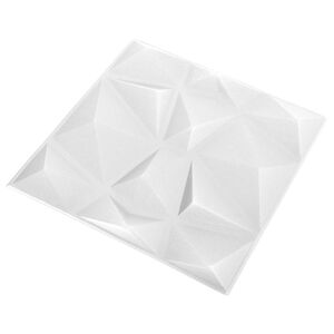 vidaXL Veggpaneler 12 stk. 50 x 50 cm Origami Hvit XPS Skum