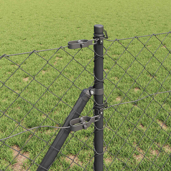 vidaXL Gjerdep&aring;le Gr&aring; 25 x 0,4 m (60 x 60 mm nett) St&aring;l og PVC