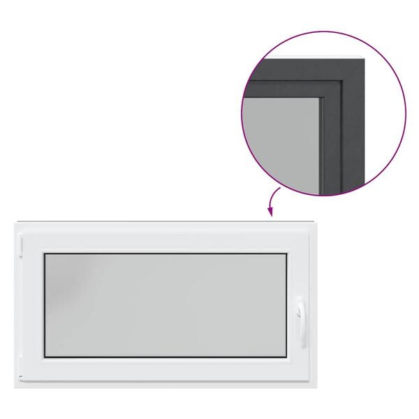 vidaXL Kjellervindu "RISOR" 110x50 cm vipp-og-sving DIN venstre antrasitt