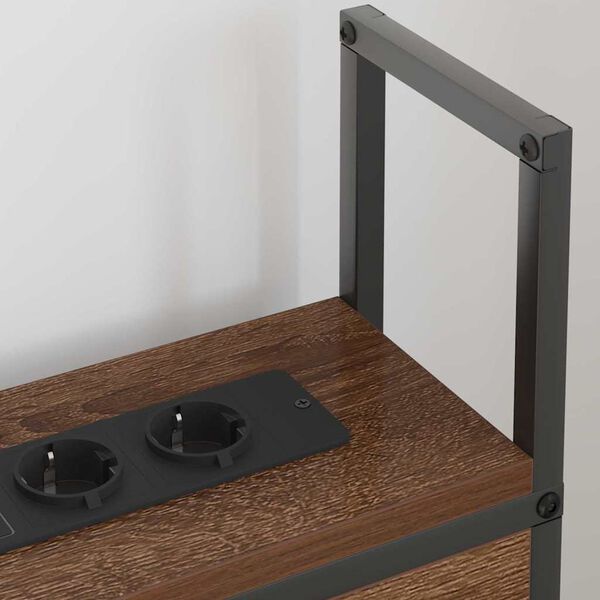 vidaXL Oppbevaringshodegjerde med Ladeplass brun eik 93 x 15 x 98 cm