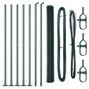 vidaXL Sekskantet gjerde med betongbase 10 x 1,4 m PVC-belagt st&aring;l