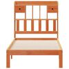 vidaXL Seng med bokhylle uten madrass voksbrun 75x190 cm heltre furu
