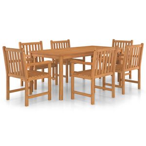 vidaXL 7-delers hagespisesett 180x90 cm heltre teak