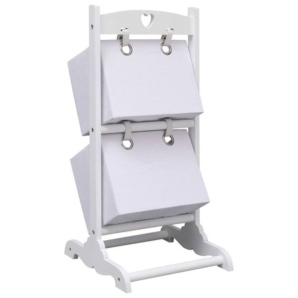 vidaXL Kurvstativ med 2 kurver hvit 35x35x72 cm tre