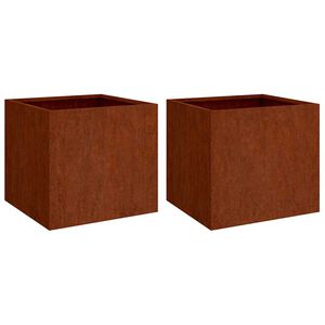 vidaXL Plantekasser 2 stk 42x40x39 cm cortenst&aring;l