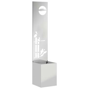 vidaXL Hageprivat skjerm Fretwork s&oslash;lv 32 x 140 cm Galvanisert st&aring;l