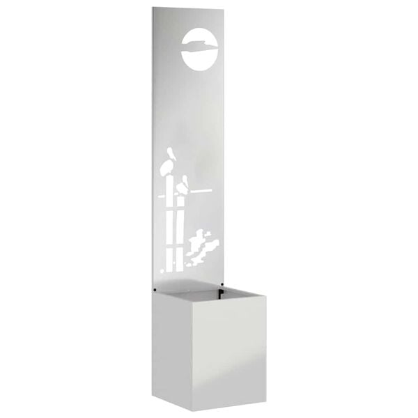 vidaXL Hageprivat skjerm Fretwork s&oslash;lv 32 x 150 cm Galvanisert st&aring;l