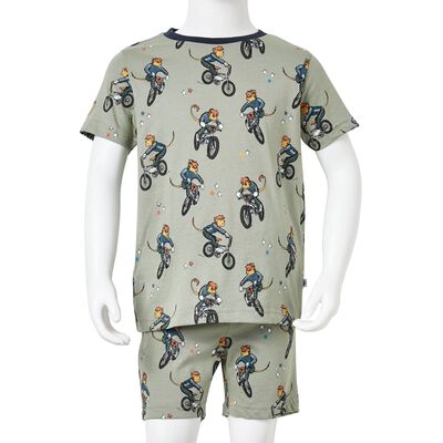 Pyjamas for barn med korte ermer lysekaki 92