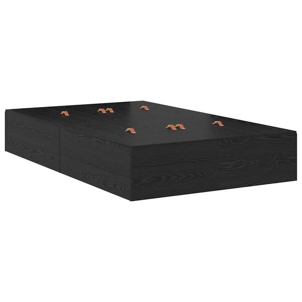 vidaXL Seng med lagring Svart Eik 120 x 200 cm Konstruert tre