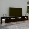 vidaXL TV-benk med LED-lys svart 260x36,5x40 cm
