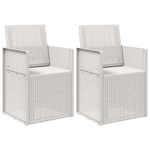 vidaXL Hage Spise Stoler 2 stk. Hvit PP
