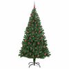 vidaXL Kunstig juletre med 300 LED gr&oslash;nn 210 cm PVC og St&aring;l og Plast