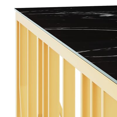 vidaXL Salongbord gull 100x100x50 cm rustfritt stål og glass