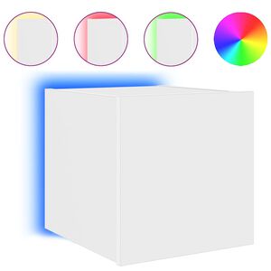 vidaXL Vegghengt TV-benk med LED hvit 30,5x35x30 cm