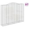 vidaXL Gabionkurver buede 7 stk 300x50x220/240 cm galvanisert jern