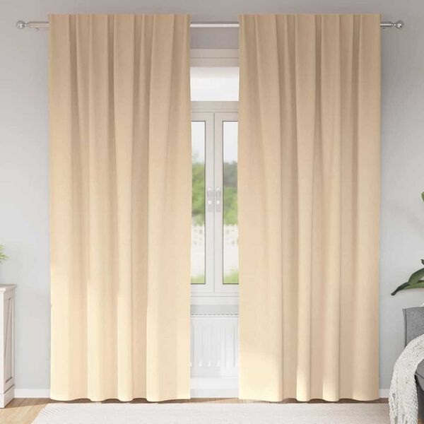 vidaXL M&oslash;rkleggende Gardiner med Ringer 2 pcs Krem 260 x 140 cm