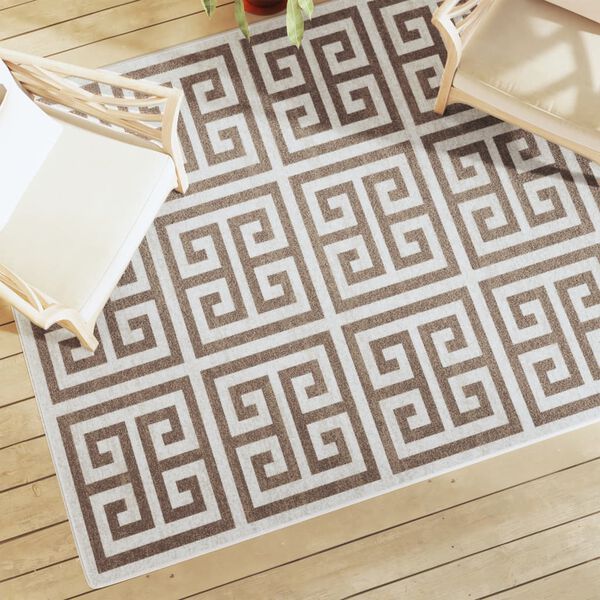 vidaXL Inne- og uteteppe kort luv flerfarget 160x230 cm sklisikkert