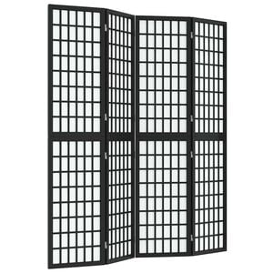 vidaXL Sammenleggbar romdeler 4 paneler japansk stil 160x170 cm svart
