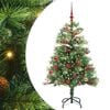 vidaXL Kunstig juletre med LED -stripelys gr&oslash;nn 150 cm PVC og metall
