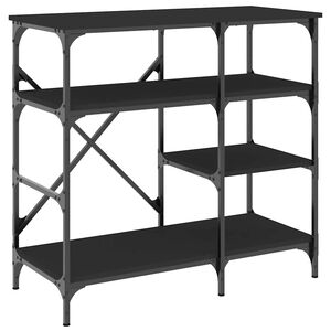 vidaXL Bakehylle svart 90x40x84 cm konstruert tre og metall