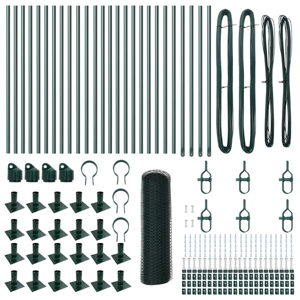 vidaXL Gjerdep&aring;le gr&oslash;nn 50 x 0,8 m (13 mm mesh) St&aring;l og PVC