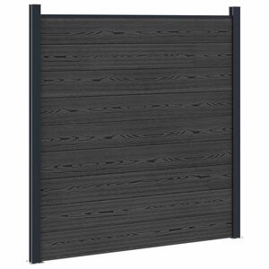 vidaXL Gjerdeplate WPC og Aluminium Svart