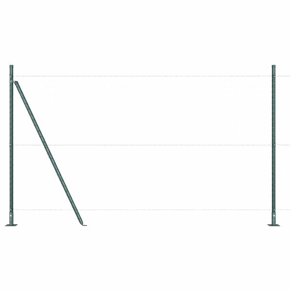 vidaXL Gjerdepunkter 13 pcs grønn Ø32mm 170 cm Galvanisert stål