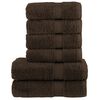 vidaXL Premium h&aring;ndklesett 6 deler SOLUND brun 600 g/m2