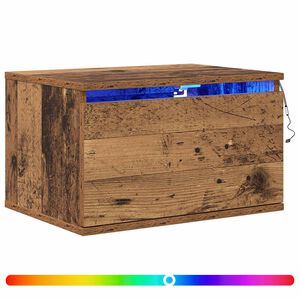 vidaXL Vegghengt nattbord Gammelt tre 50 x 36 x 30 cm Konstruert tre