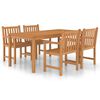 vidaXL 5-delers hagespisesett 180x90 cm heltre teak